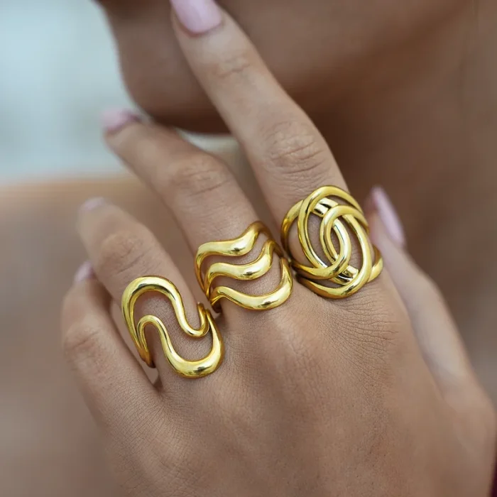 Δαχτυλίδι Ρυθμιζόμενο Knot - Χρυσό - Image 2