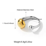 Δαχτυλίδι Ρυθμιζόμενο Double Dots - Δίχρωμο