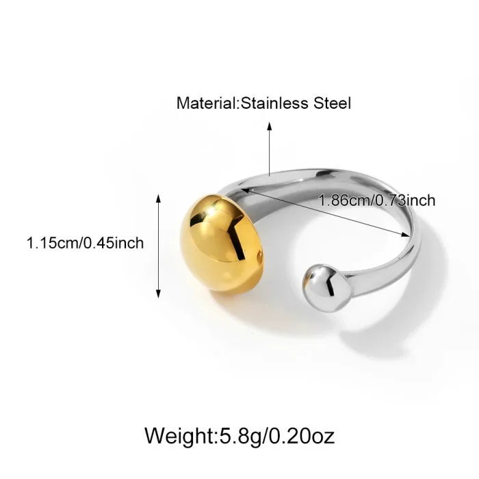 Δαχτυλίδι Ρυθμιζόμενο Double Dots - Δίχρωμο - Image 3