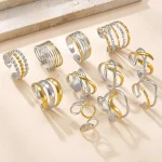 Δαχτυλίδι Ρυθμιζόμενο River - Δίχρωμο - Image 2