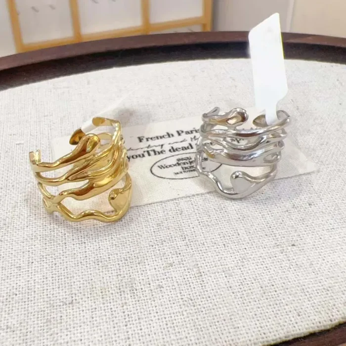 Δαχτυλίδι Ρυθμιζόμενο Melt - Χρυσό - Image 2