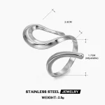 Δαχτυλίδι Ρυθμιζόμενο Swirl Snake - Ασημί