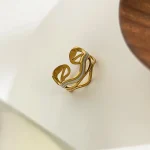 Δαχτυλίδι Ρυθμιζόμενο Thalia Λευκή Πέτρα - Χρυσό