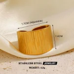 Δαχτυλίδι Ρυθμιζόμενο Φαρδύ Ανάγλυφο - Χρυσό