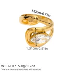 Δαχτυλίδι Ρυθμιζόμενο Quinn Λευκή Πέτρα - Χρυσό