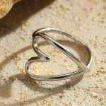 Δαχτυλίδι Ρυθμιζόμενο Heart Shape - Ασημί