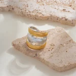 Δαχτυλίδι Ρυθμιζόμενο Triple Arc - Δίχρωμο