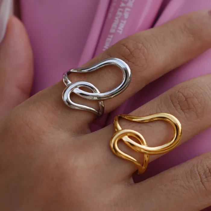 Δαχτυλίδι Ρυθμιζόμενο Coil - Ασημί - Image 3