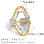 Δαχτυλίδι Ρυθμιζόμενο Almond - Δίχρωμο