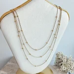 Κολιέ με Μπίλιες Τριπλό - Δίχρωμο - Image 3