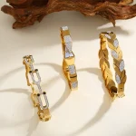 Βραχιόλι Σταθερό Belt με Στρας - Χρυσό - Image 2