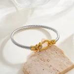 Βραχιόλι Σταθερό Πλεκτό Hook - Δίχρωμο