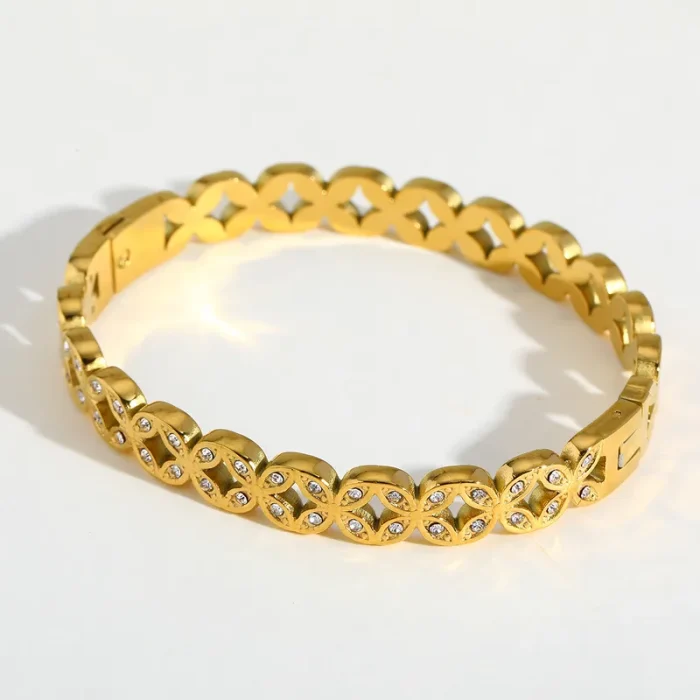 Βραχιόλι Σταθερό Princess με Στρας - Χρυσό - Image 2