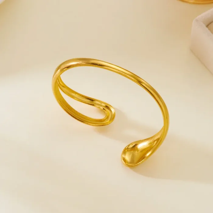 Βραχιόλι Open Curvy - Χρυσό - Image 4