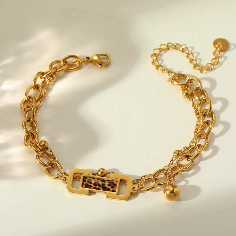 gunaikeia-vraxiolia-atsalina-kosmima-online (114) Βραχιόλι Αλυσίδα Λεοπάρ Πέτρα - Χρυσό - Image 1