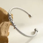 Βραχιόλι Open Πλεκτό Spiral - Ασημί