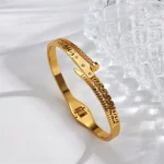 Βραχιόλι Σταθερό Spiral Screw - Χρυσό