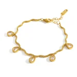 Βραχιόλι Λεπτή Αλυσίδα Sparkly Drops - Χρυσό