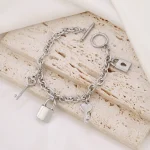 Βραχιόλι Αλυσίδα με Charms Locker Love - Ασημί