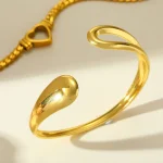 Βραχιόλι Open Curvy - Χρυσό - Image 2