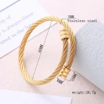 Βραχιόλι Open Braided Bangle - Χρυσό