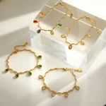 Βραχιόλι Λεπτή Αλυσίδα Sparkly Drops - Χρυσό - Image 3