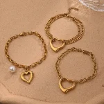 Βραχιόλι Αλυσίδα Open Heart - Χρυσό - Image 2