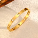 Βραχιόλι Σταθερό Heart Holes - Χρυσό