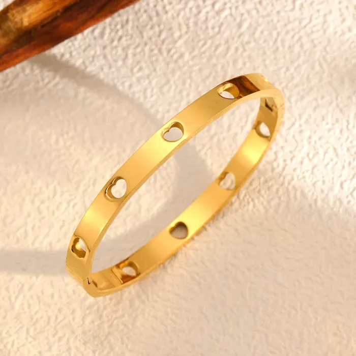 Βραχιόλι Σταθερό Heart Holes - Χρυσό - Image 2