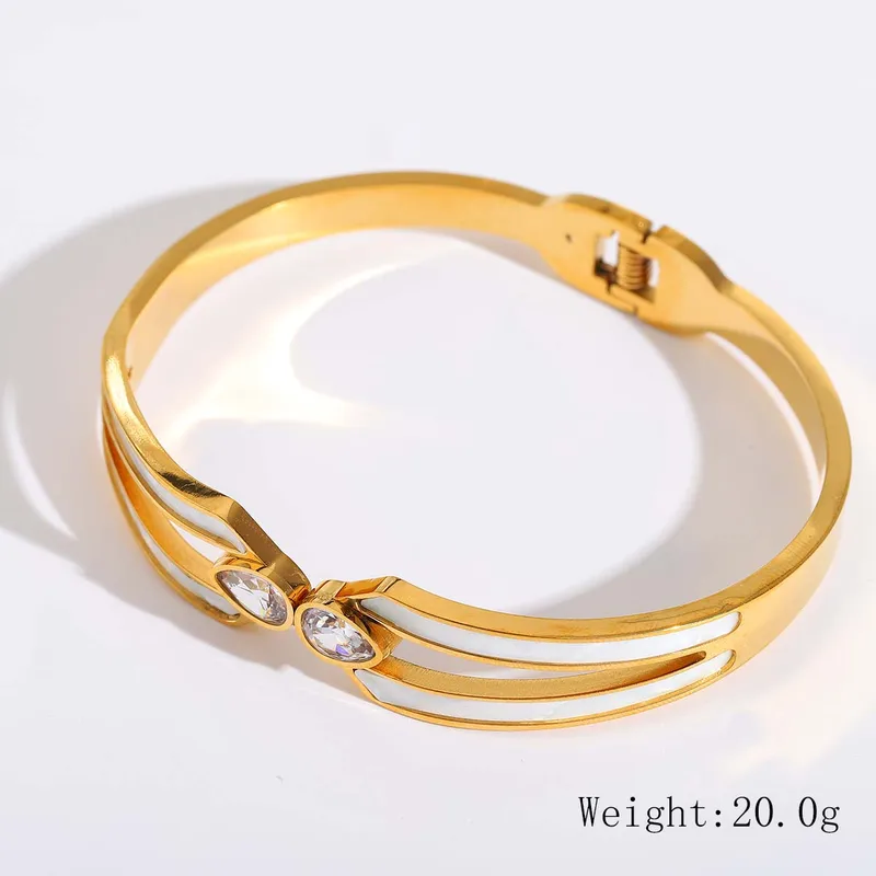 gunaikeia-vraxiolia-atsalina-kosmima-online (94) Βραχιόλι Σταθερό Isabella με Λευκές Πέτρες - Χρυσό - Image 1