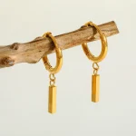 Σκουλαρίκια Κρικάκια με Κρεμαστές Ράβδους - Χρυσό