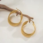 Σκουλαρίκια Συρμάτινοι Κρίκοι - Χρυσό