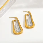 Σκουλαρίκια Κουμπωτά Maze - Δίχρωμο