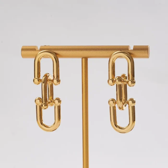 Σκουλαρίκια Κουμπωτά Tied Link - Χρυσό - Image 2