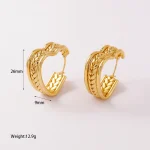 Σκουλαρίκια Κρικάκια Braid Heart Hoops - Χρυσό - Image 2