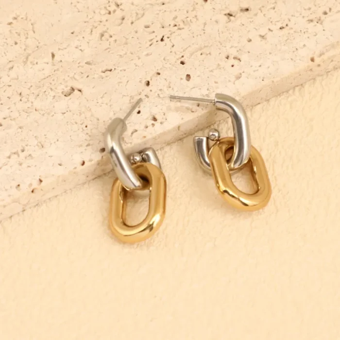 Σκουλαρίκια Κουμπωτά Tangled - Δίχρωμο - Image 2