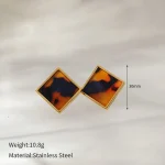 Σκουλαρίκια Κουμπωτά Square Tartarooga - Χρυσό - Image 3