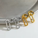 Σκουλαρίκια Κρικάκια Οβάλ Sparkle Hoops - Χρυσό - Image 2