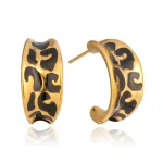 Σκουλαρίκια Leopard Half Hoops - Χρυσό