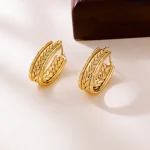 Σκουλαρίκια Κρικάκια Braid Hoops - Χρυσό