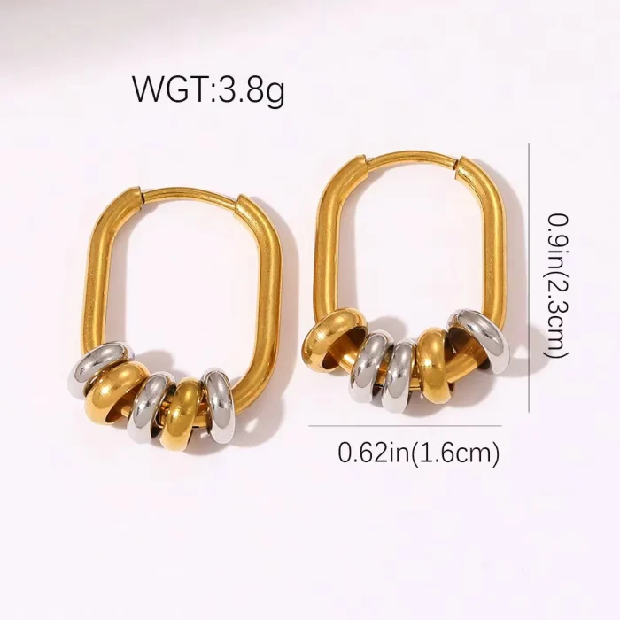 Σκουλαρίκια Κρικάκια Orbit Hoops - Δίχρωμο - Image 3