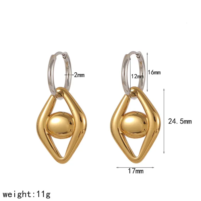 Σκουλαρίκια Κρικάκια Eye Drop - Δίχρωμο - Image 2