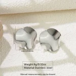 Σκουλαρίκια Κουμπωτά Δίσκοι Ακανόνιστο Σχήμα - Ασημί