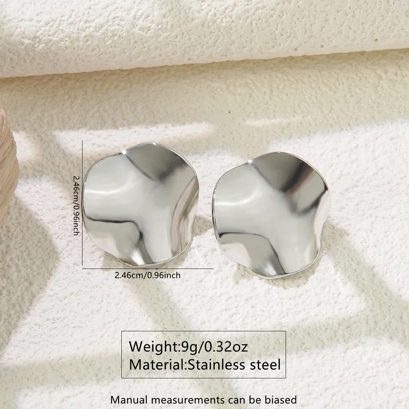 skoularikia-gunaikeia-kosmima-online-atsalina-dixrwma-xrisa-asimi (96) Σκουλαρίκια Κουμπωτά Δίσκοι Ακανόνιστο Σχήμα - Ασημί - Image 1