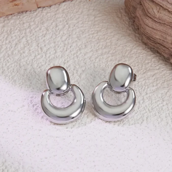 Σκουλαρίκια Κουμπωτά Pod Style - Ασημί - Image 2