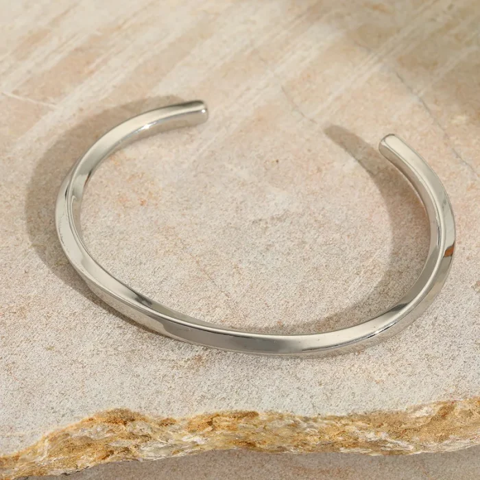 Βραχιόλι Open Curvy Bangle - Ασημί - Image 3