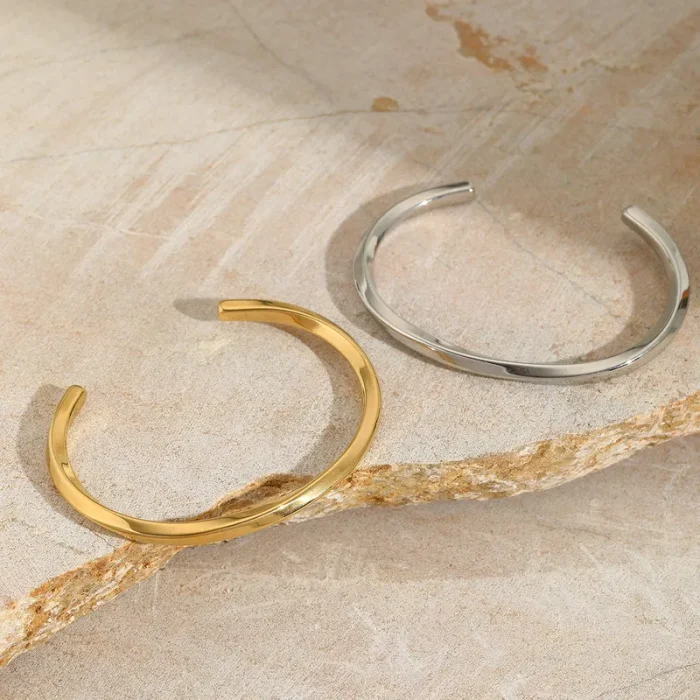 Βραχιόλι Open Curvy Bangle - Ασημί - Image 2