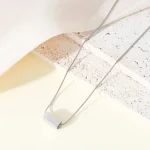 Κολιέ με Δυνατότητα Χάραξης Πλακέτα Brick - Ασημί