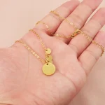 Κολιέ με Δυνατότητα Χάραξης Στρόγγυλα Στοιχεία - Χρυσό