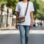 Τσάντα Πορτοφόλι Χιαστί με Χοντρό Λουρί - Καφέ Ανοιχτό - Image 2